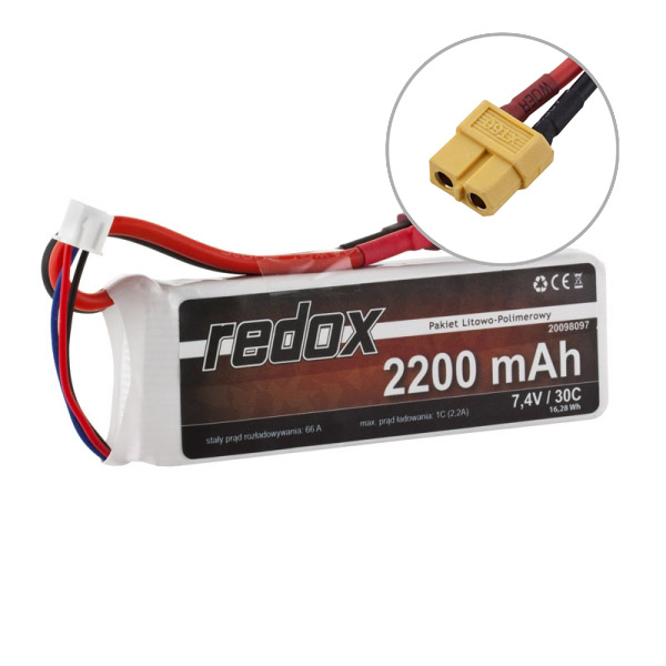REDOX LIPO 2200 mAh 7,4V 30C XT-60