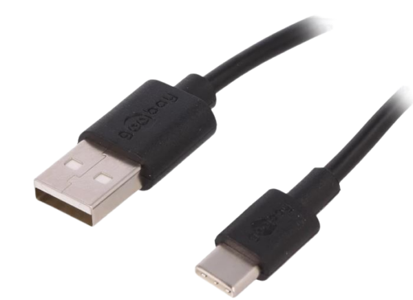 Kabel; USB 2.0; USB A wtyk,USB C wtyk; 2m; czarny